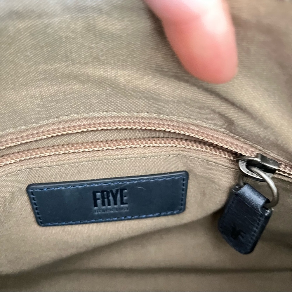 Frye Blue Denim Checkered Crossbody Leather‎ Bag - Picture 3 of 11
